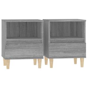 VidaXL Nachtkastjes 2 St 40x35x50 Cm Grijs Sonoma Eikenkleurig