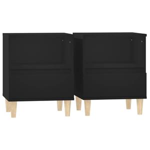 VidaXL Nachtkastjes 2 St 40x35x50 Cm Zwart