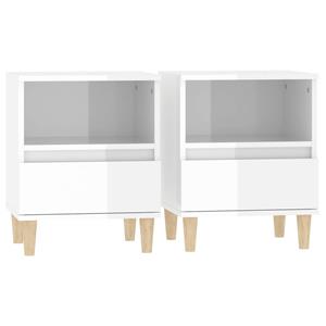 VidaXL Nachtkastjes 2 St 40x35x50 Cm Hoogglans Wit
