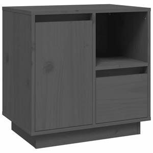 VidaXL Nachtkastje 50x34x50 Cm Massief Grenenhout Grijs