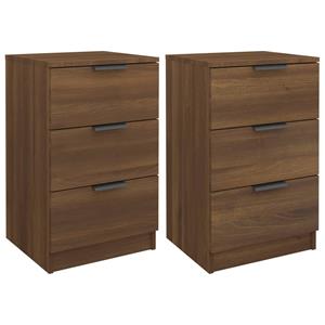 VidaXL Nachtkastjes 2 St 40x36x65 Cm Bruineikenkleurig