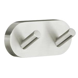 Smedbo Handdoekhaak  Home Dubbel 9x4 cm Geborsteld Nikkel 