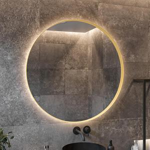 Aqua Splash Spiegel  Star Rond met LED 40 cm Mat Goud 