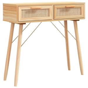 bonnevie Konsolentisch,Flurtisch Braun 80x30x75 cm Massivholz Kiefer Natur-Rattan vidaXL