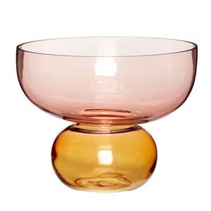 Hübsch Showvaas, roze/amberkleurig, glas, Ø 25 cm