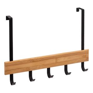 4Goodz Deurkapstok 5 Haken Voor Deur Metaal 40x2x29 Cm - Zwart