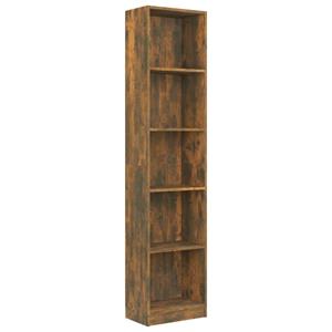 VidaXL Boekenkast 40x24x175 Cm Bewerkt Hout Gerookt Eikenkleurig