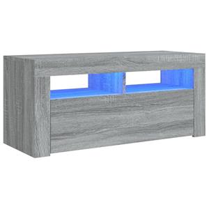 vidaXL TV-Schrank TV-Schrank mit LED-Leuchten Grau Sonoma 90x35x40 cm TV-Lowboard Fernse