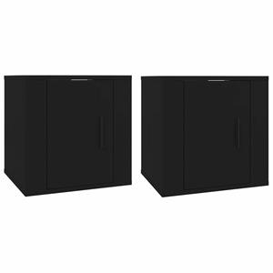 vidaXL TV-Schrank »TV-Wandschränke 2 Stk. Schwarz 40x34,5x40 cm« (2-St)