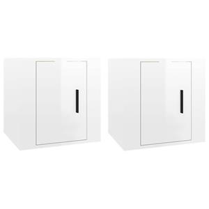 VidaXL Tv-wandmeubels 2 St 40x34,5x40 Cm Hoogglans Wit