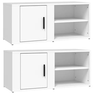 vidaXL TV-Schrank »TV-Schränke 2 Stk. Weiß 80x31,5x36 cm Holzwerkstoff« (2-St)