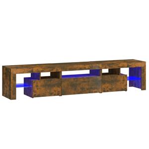vidaXL TV-Schrank »TV-Schrank mit LED-Leuchten Räuchereiche 200x36,5x40 cm Lowboard Fernseher«