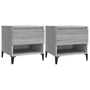 VidaXL Bijzettafels 2 St 50x46x50 Cm Bewerkt Hout Grijs Sonoma Eiken