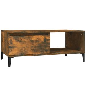 VidaXL Salontafel 90x50x36,5 Cm Bewerkt Hout Gerookt Eikenkleurig