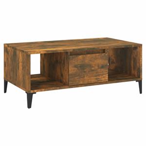 VidaXL Salontafel 90x50x36,5 Cm Bewerkt Hout Gerookt Eikenkleurig