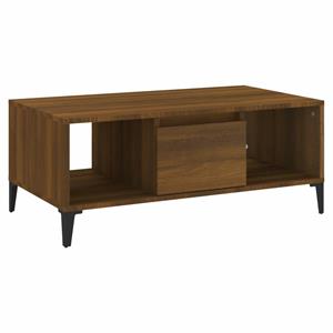 VidaXL Salontafel 90x50x36,5 Cm Bewerkt Hout Bruineikenkleurig