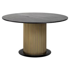 Richmond Interiors Richmond Ronde Eettafel Ironville Marmer en Acaciahout, Ø140cm - Zwart