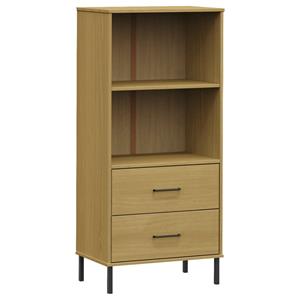 VidaXL Boekenkast Met 2 Lades Oslo 60x35x128,5 Cm Massief Hout Bruin