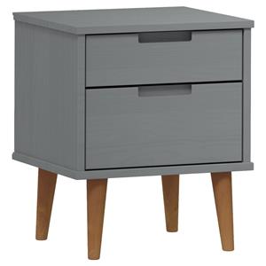 VidaXL Nachtkastje 40x35x48 Cm Massief Grenenhout Grijs