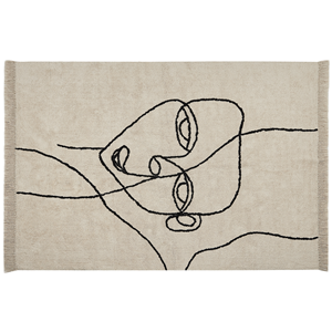 BELIANI Vloerkleed katoen beige/zwart 160 x 230 cm NURU