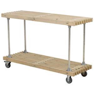 Plus Danmark Lattenbijzettafel vuren met wielen | Lengte 140 cm driftwood geverfd