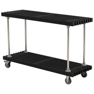 Plus Danmark Lattenbijzettafel vuren met wielen | Lengte 140 cm zwart geverfd