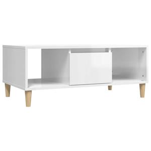 VidaXL Salontafel 90x50x36,5 Cm Bewerkt Hout Hoogglans Wit