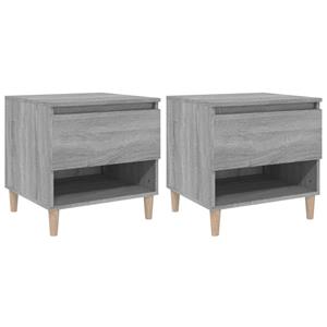 VidaXL Nachtkastjes 2 St 50x46x50 Cm Bewerkt Hout Grijs Sonoma Eiken