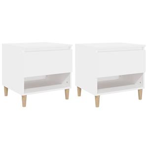 VidaXL Nachtkastjes 2 St 50x46x50 Cm Bewerkt Hout Wit