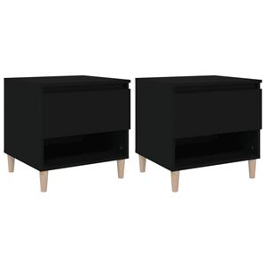 VidaXL Nachtkastjes 2 St 50x46x50 Cm Bewerkt Hout Zwart