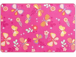 Primaflor-Ideen In Textil Kinderteppich PAPILLON, rechteckig, 6,5 mm Höhe, Motiv Schmetterlinge, Kinderzimmer