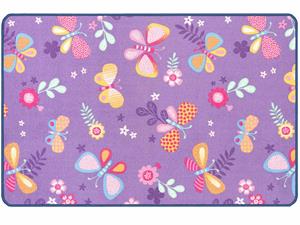 Primaflor-Ideen In Textil Kinderteppich PAPILLON, rechteckig, 6,5 mm Höhe, Motiv Schmetterlinge, Kinderzimmer