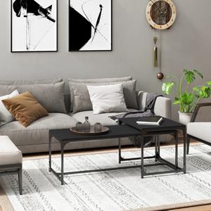vidaXL Couchtisch »Couchtische 2 Stk. Schwarz Holzwerkstoff« (1-St)