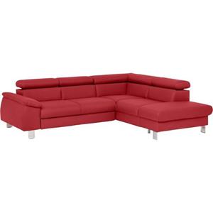 COTTA Zithoek Komaris Set: bestaand uit hoekbank en hocker, hoekbank met verstelbare hoofdsteun, naar keuze bedfunctie/bedlade, LED/RGB (set)
