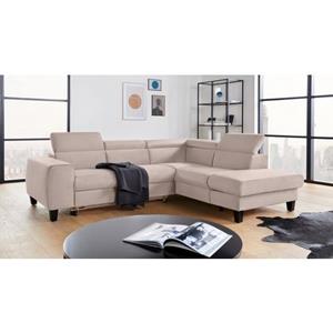 COTTA Polstergarnitur "Morven", (Set), Set: bestehend aus Ecksofa und Hocker, Kopfteilverstellung