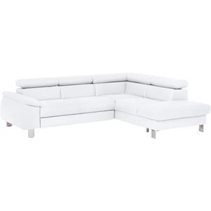 COTTA Zithoek Komaris Set: bestaand uit hoekbank en hocker, hoekbank met verstelbare hoofdsteun, naar keuze bedfunctie/bedlade, LED/RGB (set)