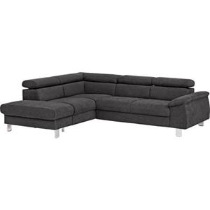 COTTA Zithoek Komaris Set: bestaand uit hoekbank en hocker, hoekbank met verstelbare hoofdsteun, naar keuze bedfunctie/bedlade, LED/RGB (set)