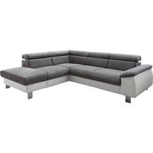 COTTA Zithoek Komaris Set: bestaand uit hoekbank en hocker, hoekbank met verstelbare hoofdsteun, naar keuze bedfunctie/bedlade, LED/RGB (set)