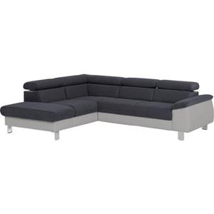 COTTA Zithoek Komaris Set: bestaand uit hoekbank en hocker, hoekbank met verstelbare hoofdsteun, naar keuze bedfunctie/bedlade, LED/RGB (set)