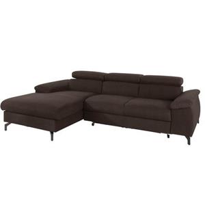 COTTA Zithoek Komaris I Set: bestaand uit hoekbank en hocker, vrij plaatsbaar, elegante zwarte voet (set)