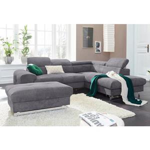 COTTA Polstergarnitur "Mailand", (2 tlg.), Set: bestehend aus Ecksofa und Hocker, inklusive Kopfteilverstellung