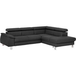 COTTA Zithoek Komaris Set: bestaand uit hoekbank en hocker, hoekbank met verstelbare hoofdsteun, naar keuze bedfunctie/bedlade, LED/RGB (set)