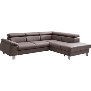 COTTA Zithoek Komaris Set: bestaand uit hoekbank en hocker, hoekbank met verstelbare hoofdsteun, naar keuze bedfunctie/bedlade, LED/RGB (set)