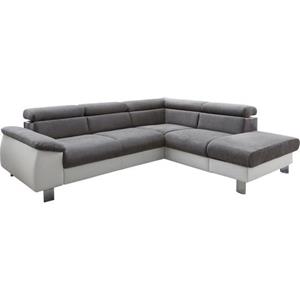 COTTA Zithoek Komaris Set: bestaand uit hoekbank en hocker, hoekbank met verstelbare hoofdsteun, naar keuze bedfunctie/bedlade, LED/RGB (set)