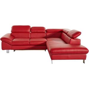 COTTA Polstergarnitur, Set: bestehend aus Ecksofa und Hocker, Kopf- bzw. Rückenverstellung