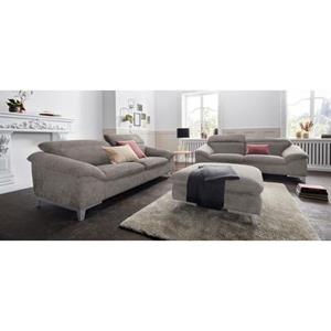 COTTA Zithoek Set: bestaand uit 2-zitsbank en hocker, bank met verstelbare hoofdsteun (set)