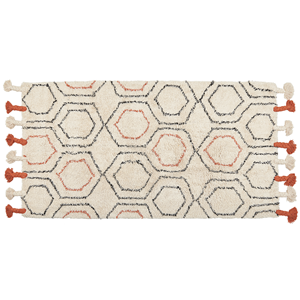 BELIANI Vloerkleed katoen beige/oranje 80 x 150 cm HAJIPUR