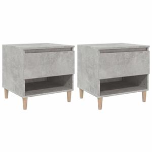 VidaXL Nachtkastjes 2 St 50x46x50 Cm Bewerkt Hout Betongrijs