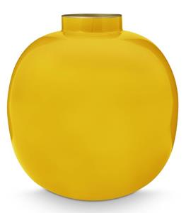 Pip Studio Metalen Vaas - Bloemenvaas - Geel - 23cm