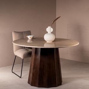Giga Meubel Eettafel Lucio Bruin Travertin 150cm - 